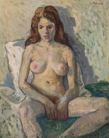 Moses Soyer, ‘Nude on Green Blanket’