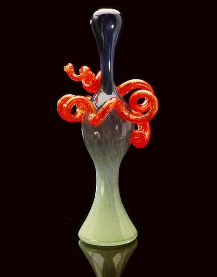 Dale Chihuly, ‘Gray Blue Piccolo Venetian with Orange Coil’, 1994
