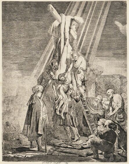Rembrandt van Rijn, ‘The Descent from the Cross’, 1633-a 19th century impression