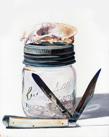 Richard A. Jacobson, ‘skull jar and open jack knife’, 2020