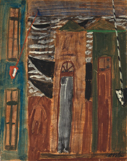 Alfredo Volpi, ‘Casas, Mastros, Barcos e Mar’, 1944