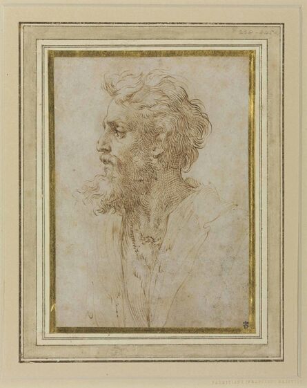 Francesco Mazzola, called Parmigianino, ‘Head of a bearded man in profile facing left, possibly a self-portrait’