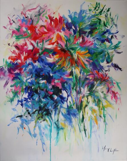 Mary Chaplin, ‘Bouquet with Crown Imperial Lily - abstract floral artwork’, 2018