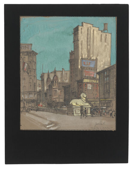 Jules Andre Smith, ‘A View from the Steps of the 42nd Street New York Public Library’, ca. 1915