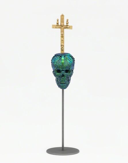 Jan Fabre, ‘Skull with Bacongo Cross (Green)’, 2018