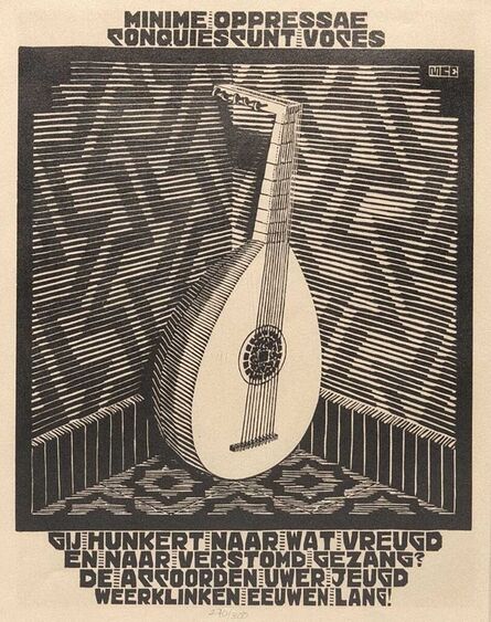 M. C. Escher, ‘Lute, from Emblemata III’, ca. 1931