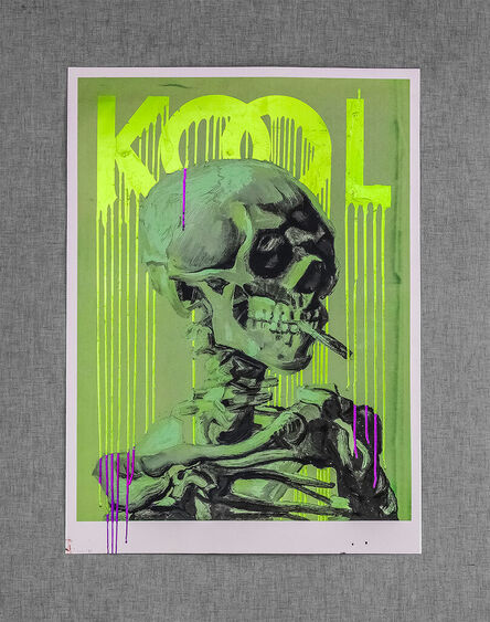 Zevs, ‘Kool Skull of a Skeleton with Burning Cigarette, toxic tint’, 2021