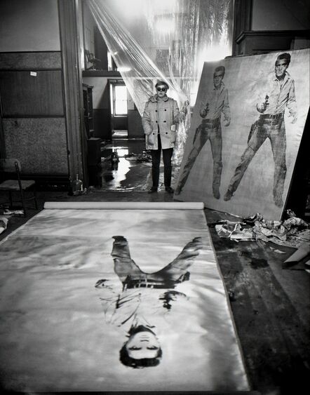 Evelyn Hofer, ‘Andy Warhol (in his studio with Elvis Presley), New York’, 1962