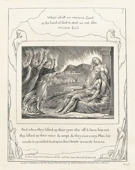William Blake (1757-1827), ‘What! Shall we recieve [sic] Good at the hand of God..., from The Book of Job’, 1825