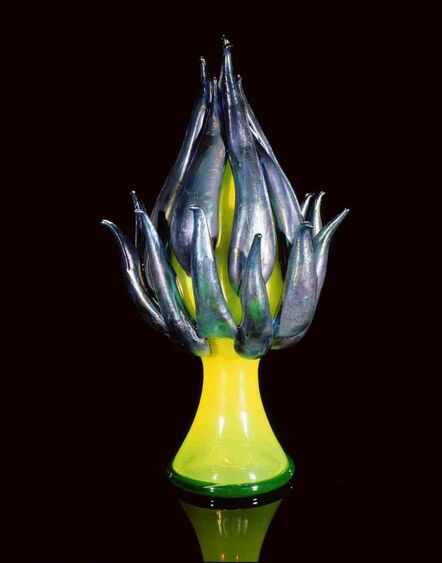 Dale Chihuly, ‘Honeysuckle Piccolo Venetian with Cyan Spires’, 1997