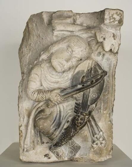 Unknown Artist, ‘Capital (Musician Playing a Vielle)’, ca. 1125-50