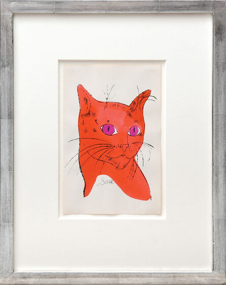 Andy Warhol, ‘Sam. [Portrait of a pink cat with magenta eyes.]’, 1954