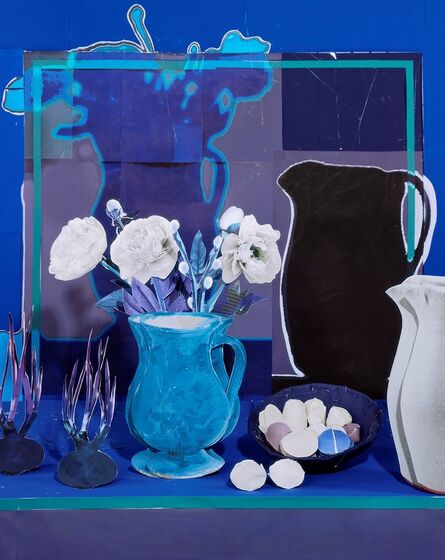 Daniel Gordon, ‘Blue Still Life with White Peonies, Eggs and Onions’, 2019