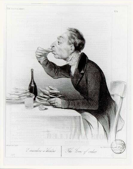 Honoré Daumier, ‘L’amateur d’huitres (The lover of Oysters)’, December 7-1836