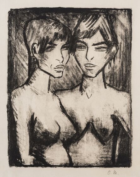 Otto Mueller, ‘Zwei Mädchen – Halbakte (Karsch 121.B)’, 1920