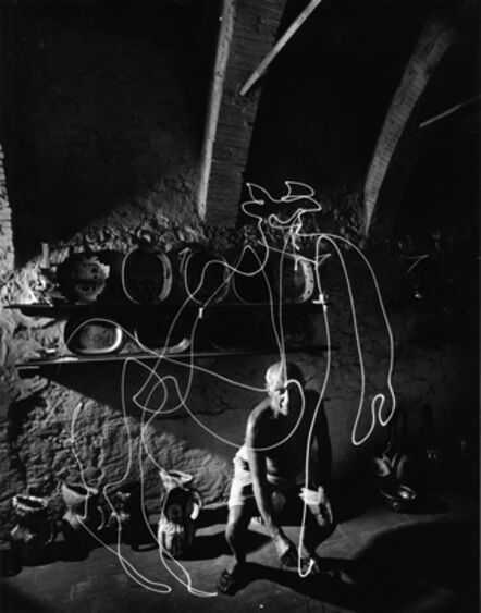 Gjon Mili, ‘Pablo Picasso 'draws' a centaur in the air with light’, 1949