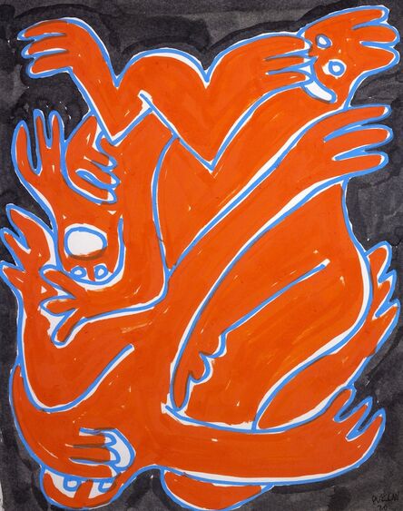 Peter Puklus, ‘Tickling (orange, blue and black)’, 2021
