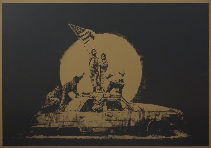 Banksy, ‘Gold Flag’, 2007, Print, Screenprint printed on gold foiled paper, Julien's Auctions