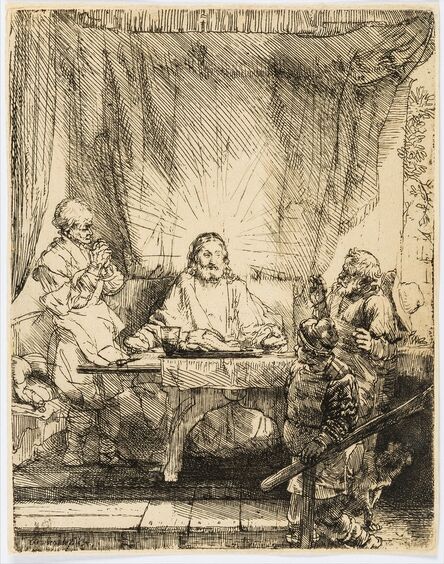 Rembrandt van Rijn, ‘Christ at Emmaus: The Larger Plate’, 1654