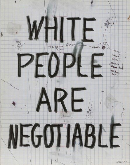 Pope.L, ‘White People Are Negotiable’, Date not known