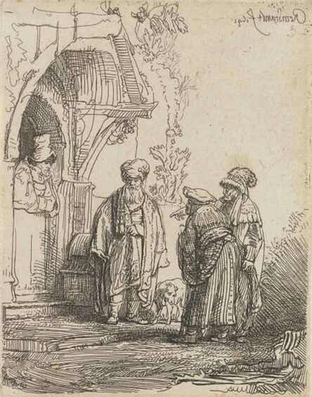 Rembrandt van Rijn, ‘Three Oriental Figures (Jacob and Laban?)’, 1641