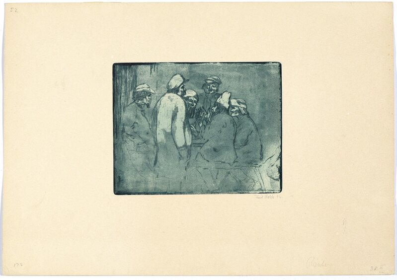 Emil Nolde, ‘Tischgesellschaft’, 1906, Print, Greyish blue etching with plate-tone, Koller Auctions