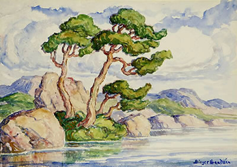 Birger Sandzén, ‘Trees Along a River-Estes Park Colorado’, 1920, Drawing, Collage or other Work on Paper, Watercolor, Kiechel Fine Art