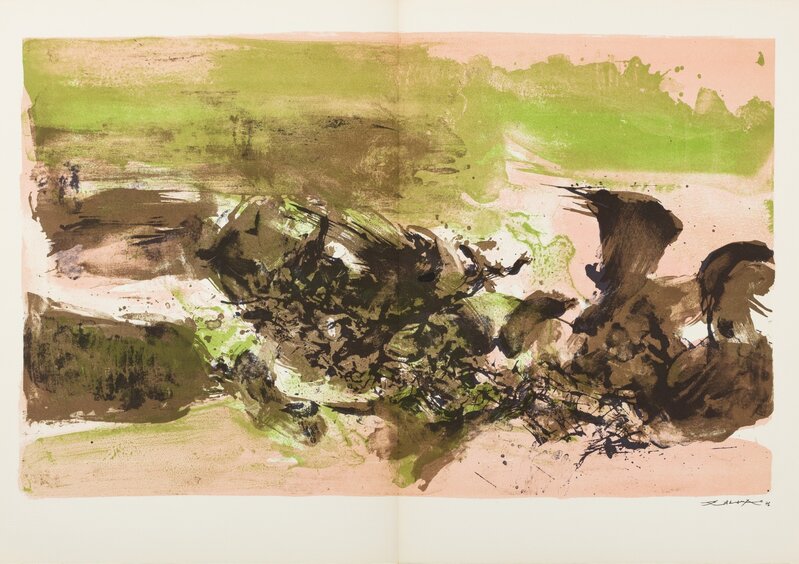 Zao Wou-Ki 趙無極, ‘À La Gloire de l'image et art Poétique’, 1976, Print, Color lithograph on woves paper, Samhart Gallery