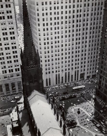 Berenice Abbott, ‘Trinity Church and Wall Street Towers, New York’, 1934