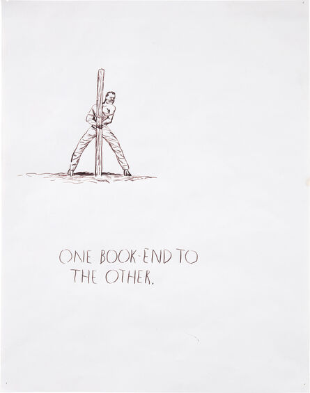Raymond Pettibon, ‘Untitled (One book end to the other - man to pole)’, 1991