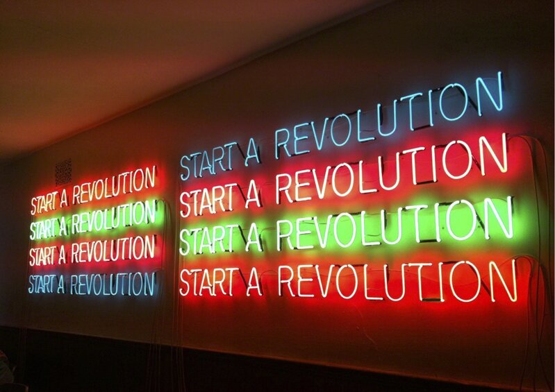 Tim Etchells, ‘Revolution’, 2010, Sculpture, Neon, 8 transformers. Three installation configurations., VITRINE
