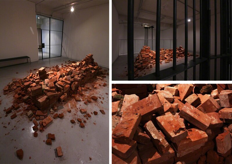 Kim Seung Young, ‘Reflections’, 2016, Installation, Letter carved old bricks, Steel, Savina Museum of Contemporary Art