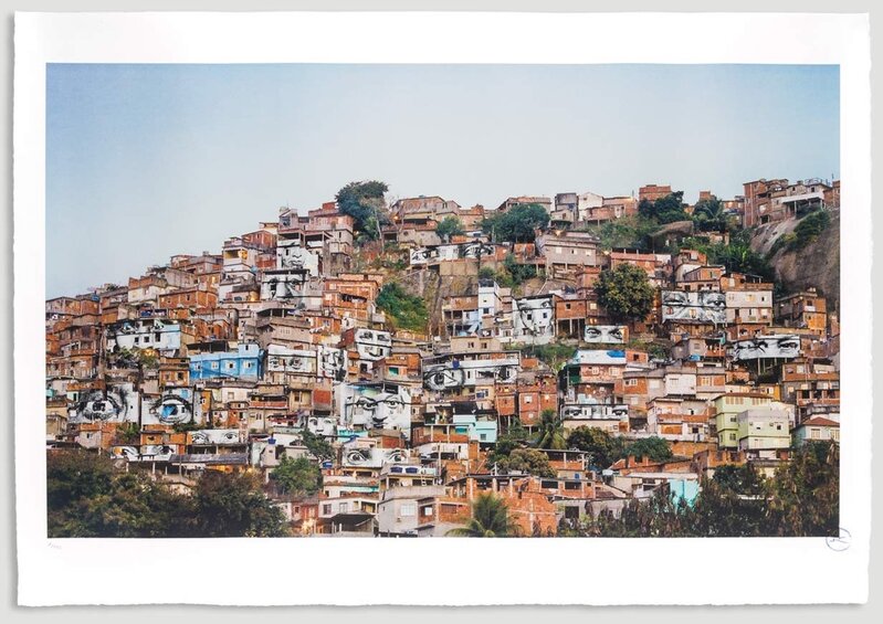JR, ‘28 Millimètres, Women Are Heroes, Action dans la Favela Morro da Providência, Favela de Jour, Rio de Janeiro, Brésil, 2008’, 2017, Print, Original 14 colors lithograph on BFK Rives paper, Samhart Gallery