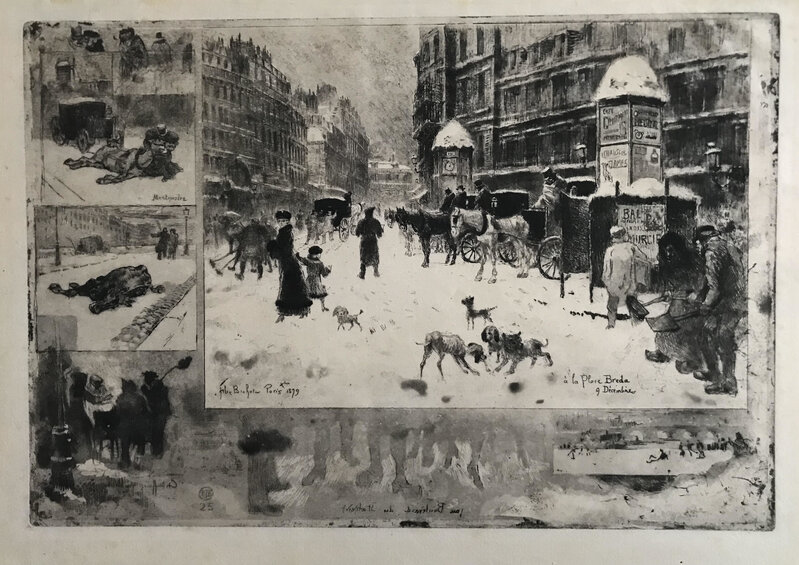 Félix Hilaire Buhot, ‘L’Hiver a Paris/Winter in Paris’, 1879, Print, Etching, aquatint, drypoint, Pia Gallo