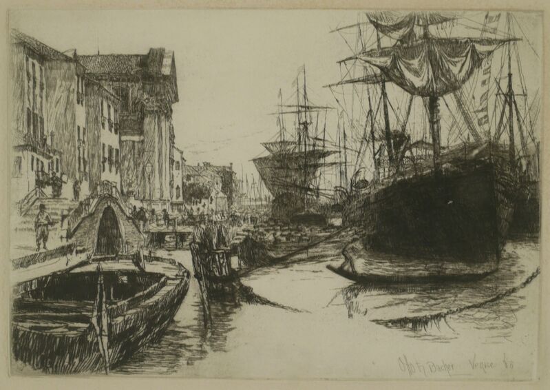 Otto Henry Bacher, ‘Zattere, Venice’, 1880, Print, Etching, Private Collection, NY