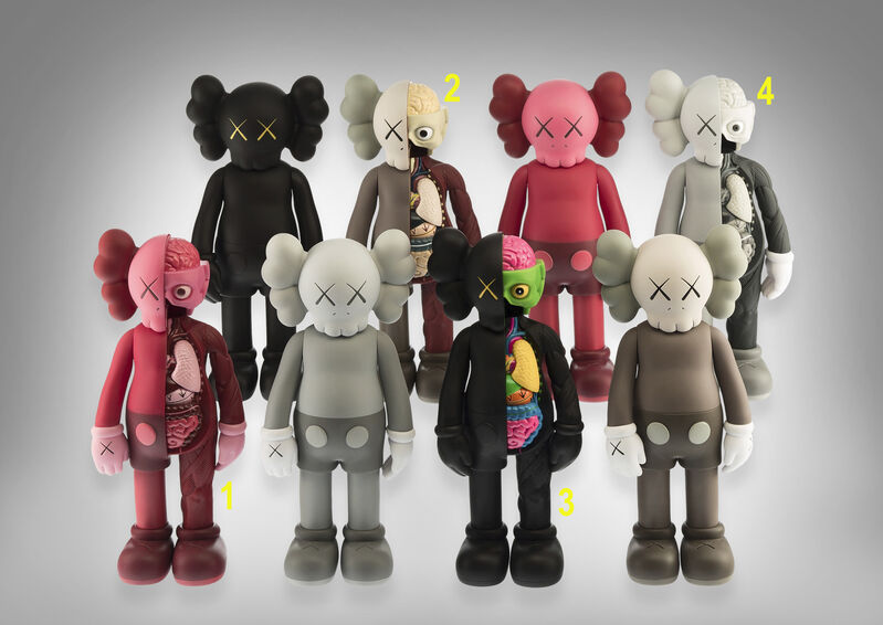 KAWS, ‘Kaws Companion (Flayed; Black, Brown, Grey & Blush)’, Sculpture, A complete set of four flayed cast vinyl figures, Tate Ward Auctions