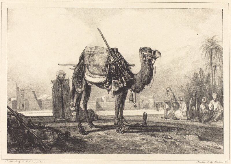 Alexandre-Gabriel Decamps, ‘Camel and Arabs’, mid 19th century, Print, Lithograph on chine collé, National Gallery of Art, Washington, D.C.