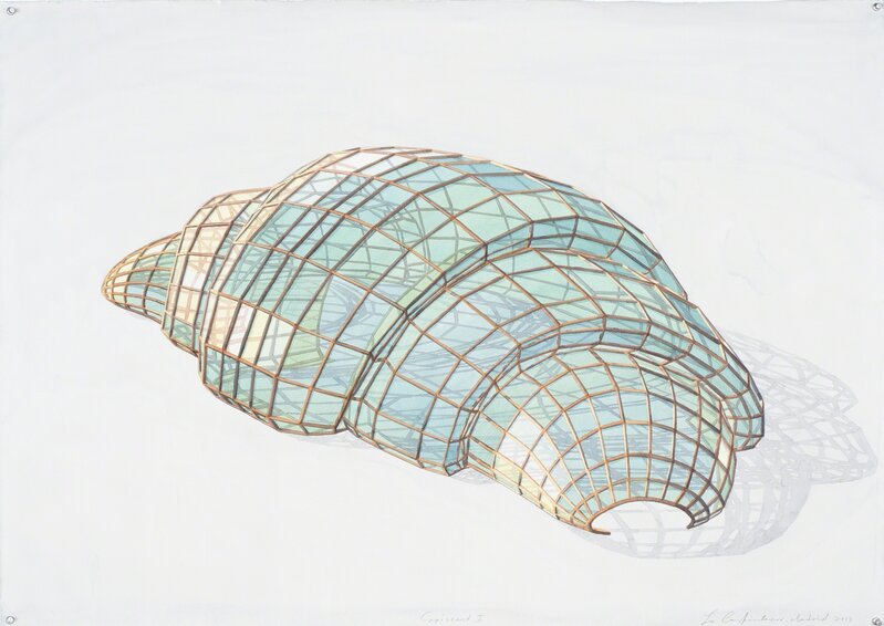 Los Carpinteros, ‘Croissant I’, 2013, Drawing, Collage or other Work on Paper, Watercolor on paper, Parasol unit foundation for contemporary art