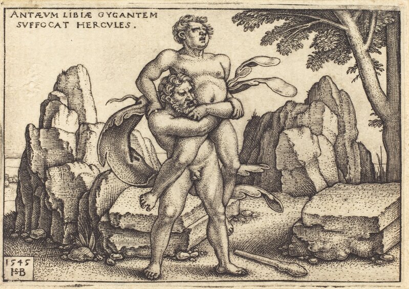 Sebald Beham, ‘Hercules Killing Anthaeus’, 1545, Print, Engraving, National Gallery of Art, Washington, D.C.