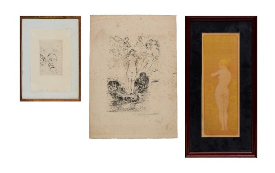 Pierre Mac Orlan; The Birth of Venus (Die Geburt der Venus) from Compositions (Kompositionen); Female nude with sunflowers