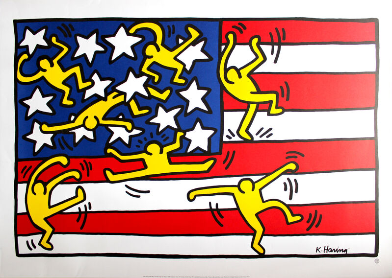 Keith Haring, ‘Untitled (Flag)’, 1992, Reproduction, Four color offset lithographic poster, EHC Fine Art