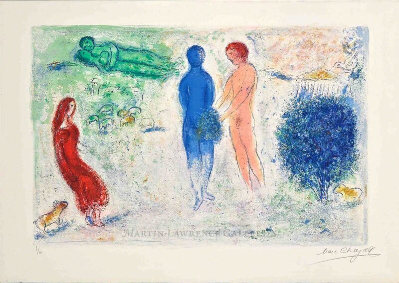 Marc Chagall, ‘Chloé's Judgment (Daphnis & Chloé, M.315)’, 1961, Print, Hand-signed lithograph, Martin Lawrence Galleries