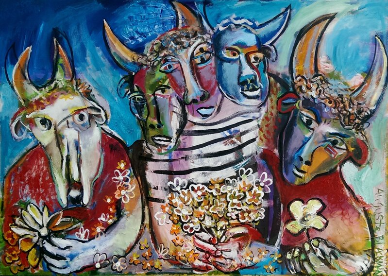 Auguste Blackman, ‘Picasso's Monsters’, 2016, Painting, Acrylic on canvas, Art & Collectors