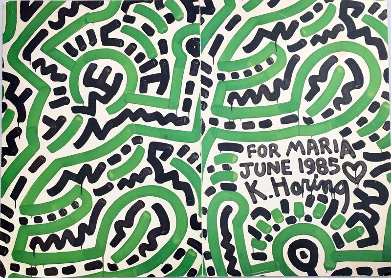 Keith Haring, ‘Keith Haring For Maria (announcement Stockholm 1985)’, 1985, Ephemera or Merchandise, Offset Print in colors, Lot 180 Gallery