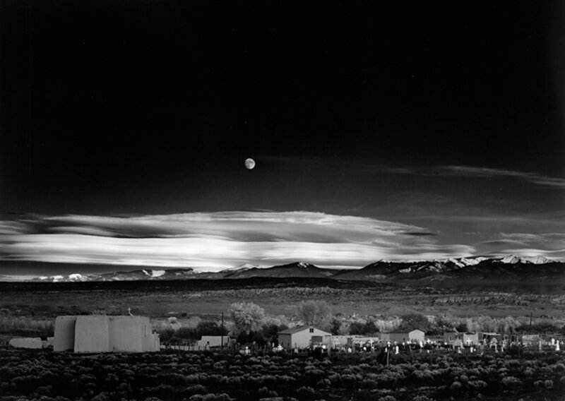 Ansel Adams, ‘Moonrise Over Hernandez, New Mexico’, 1941-printed circa 1958, Photography, Gelatin silver print, Scott Nichols Gallery