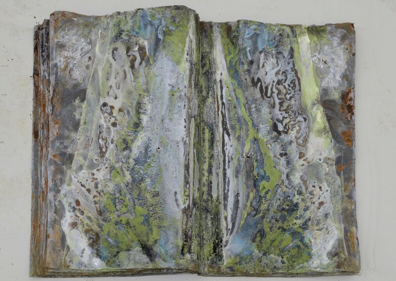 Anselm Kiefer, ‘Under der Linden’, 2013, Mixed Media, Electrolysed lead on bound 80x116x8 cm (open) - 80x58x8 cm (closed), 32 pages (15 double-page spreads + front cover &back cover), Lia Rumma