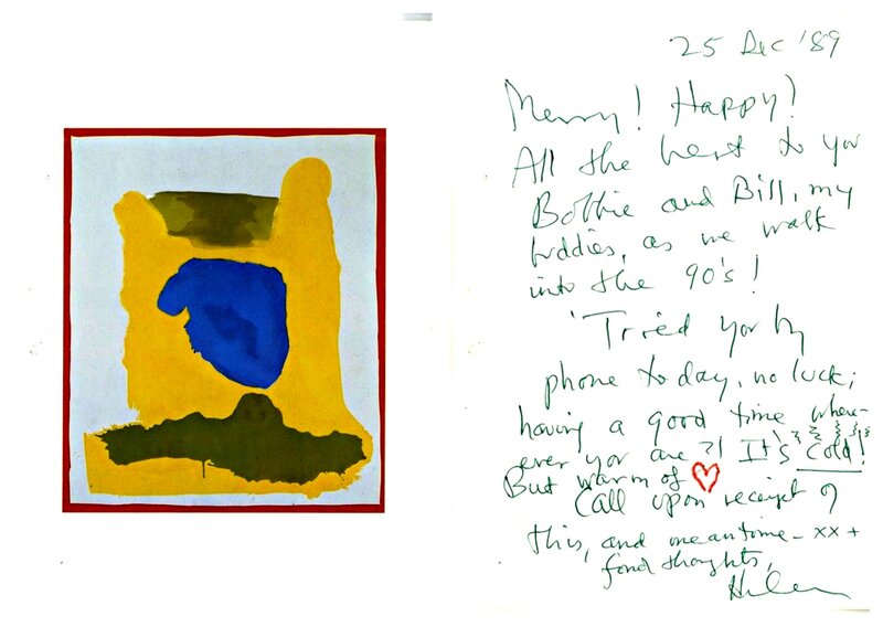 Helen Frankenthaler, ‘Offset lithograph with handwritten and signed letter  ’, 1989, Print, Offset lithograph with Handwritten letter on fold out card. Hand signed., Alpha 137 Gallery