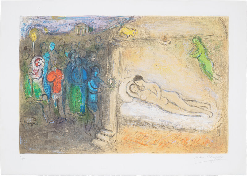 Marc Chagall, ‘Hyménée, from Daphnis et Chloé (Daphnis and Chloé) (M. 349, C. 46)’, 1961, Print, Lithograph in colours, on Arches paper, with full margins., Phillips