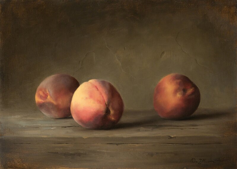 Dana Zaltzman, ‘Peaches’, 2018, Painting, Oil on Wood, Zemack Contemporary Art