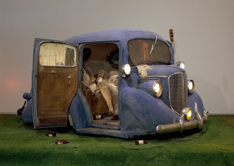 Edward Kienholz, ‘Back Seat Dodge '38’, 1964, Installation, Paint, fiberglass and flock, 1938 Dodge, recorded music and player, chicken wire, beer bottles, arificial grass, and cast plaster figures, National Gallery of Art, Washington, D.C.